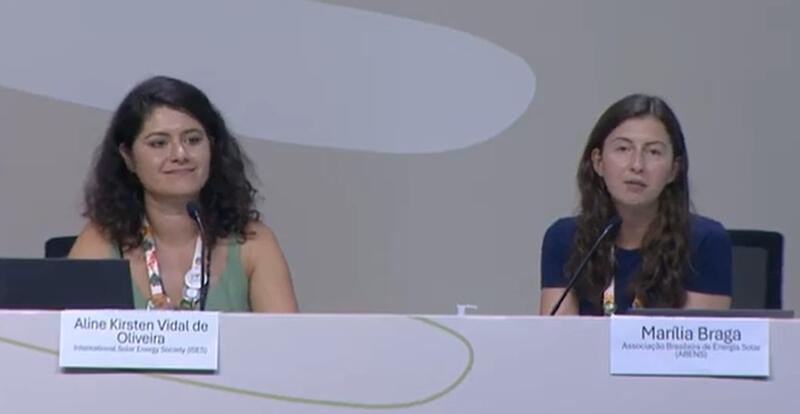 Dr. Aline Kirsten, Young ISES Representative and Marília Braga of Associação Brasileira de Energia Solar – ABENS