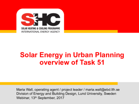 Webinar presentation by Maria Wall
